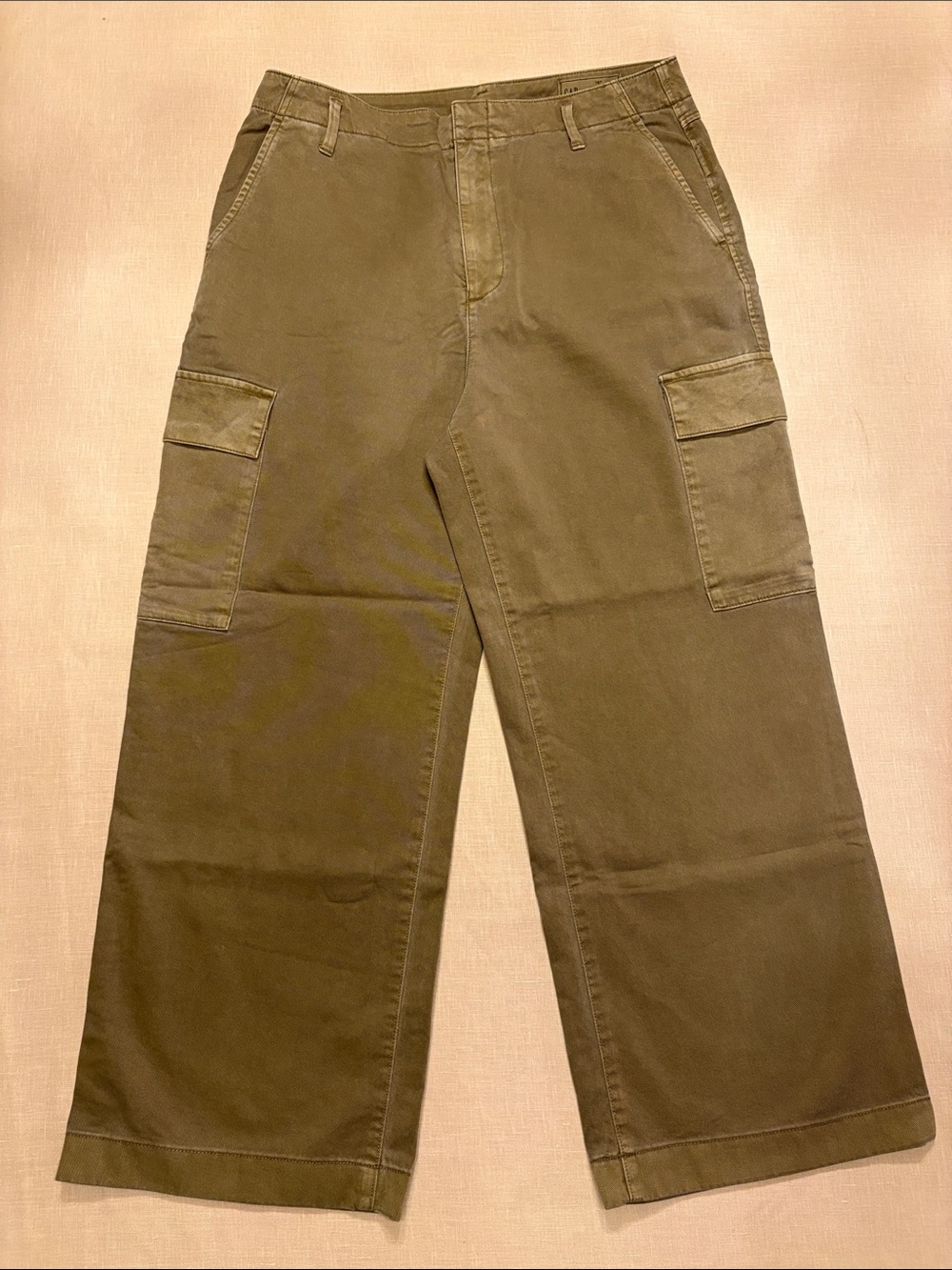 Women’s Olive Cargo Pants – Wide Leg Utility Style